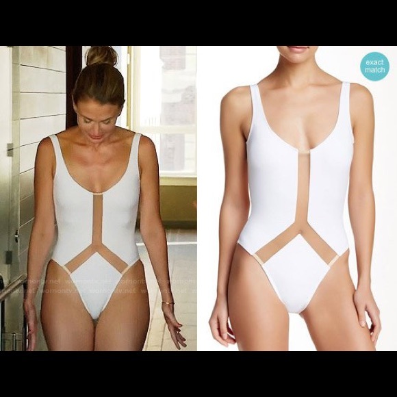 norma kamali white swimsuit
